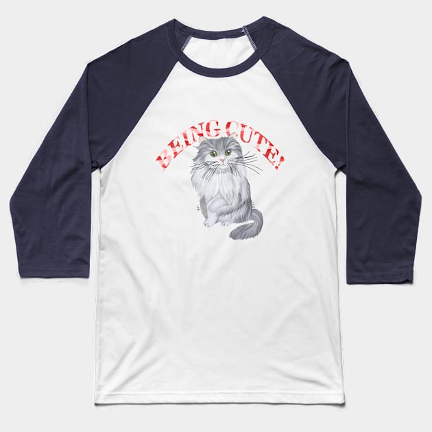 RAGAMUFFIN CAT BEING CUTE Baseball T-Shirt by BeritValk